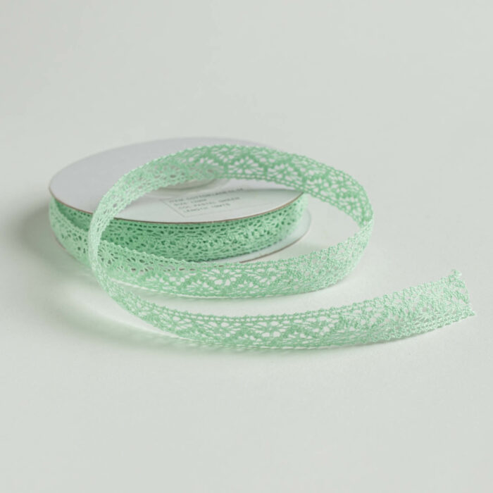 LACE RIBBON 12MMX10MET GREEN PAST - Image 1