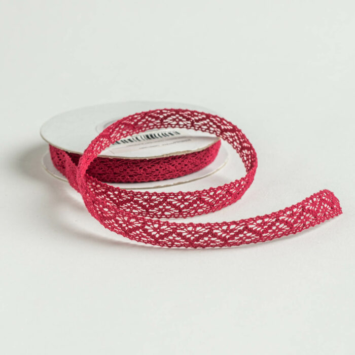 LACE RIBBON 12MMX10MET BURGUNDY - Image 1