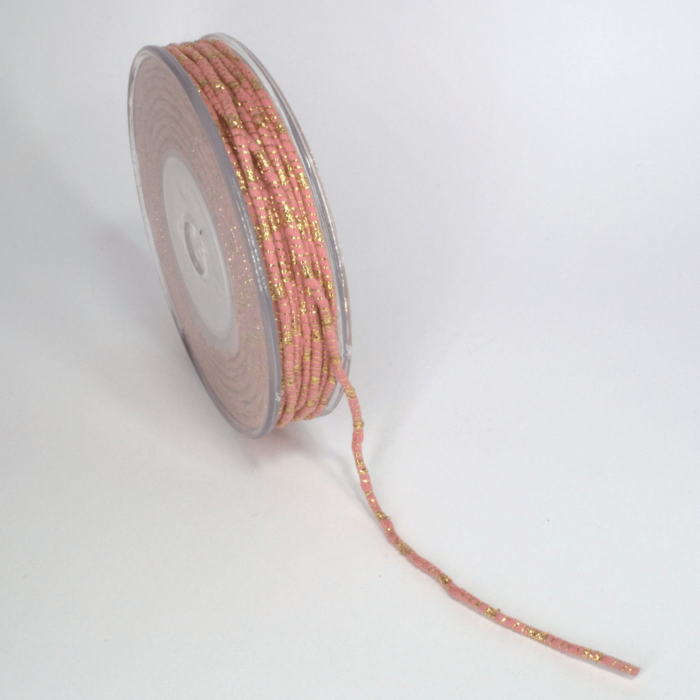 COTTON CORD WITH METALLIC YARN 3MMX20MET PINK OLD-GOLD MET - Image 1