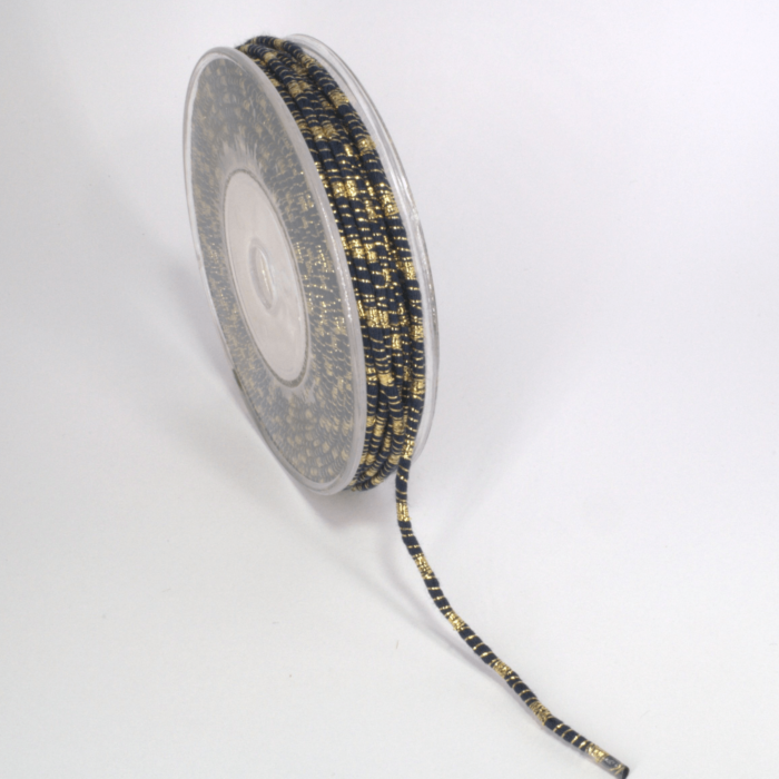 COTTON CORD WITH METALLIC YARN 3MMX20MET BLUE-GOLD MET - Image 1