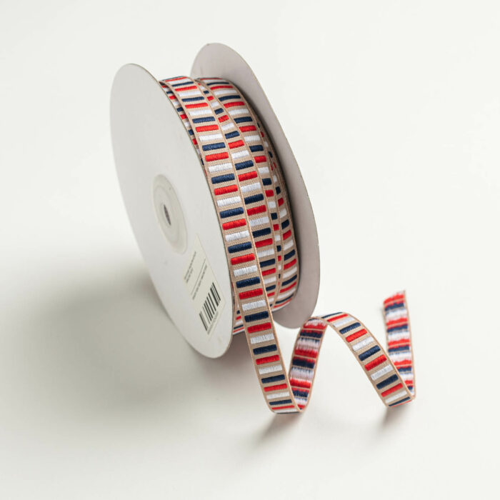 RAINBOW FABRIC RIBBON 11MMX23MET BEIGE - Image 1
