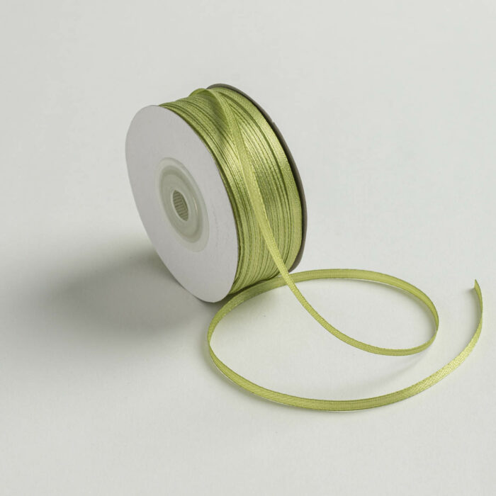 DOUBLE FACE SATIN RIBBON W.E. 3MMX100MET GREEN L(D) - Image 1