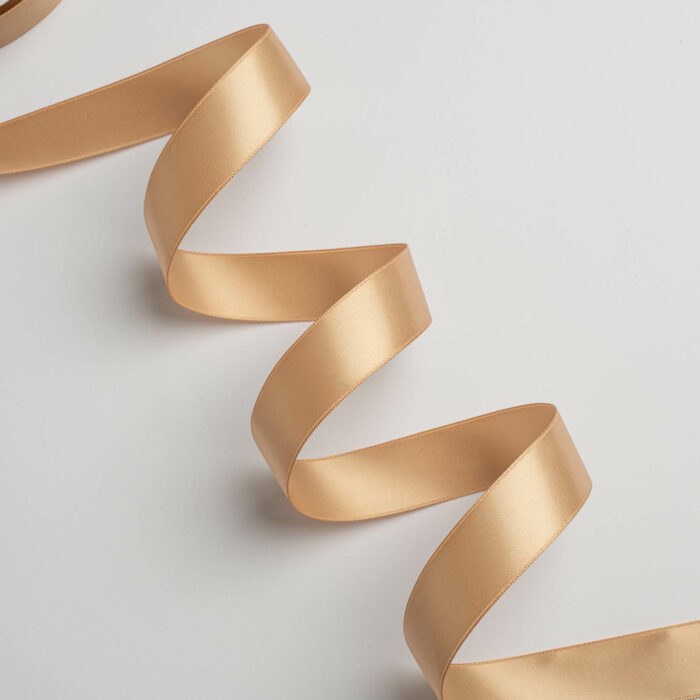 ΚΟΡΔΕΛΑ ΣΑΤΕΝ ΔΙΠΛΗΣ ΟΨΗΣ ΜΕ ΟΥΓΙΑ   25MMX50MET BEIGE - Image 1
