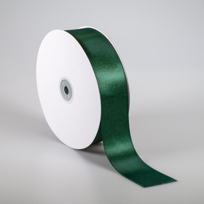 DF W/E SATIN RIBBON METALLIC YARN 38MMX50MET GREEN D - Image 1