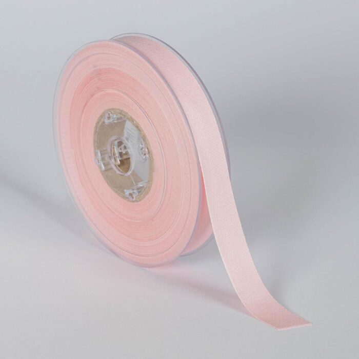COTTON HERRINGBONE RIBBON S 15ΜΜ PINK L - Image 1