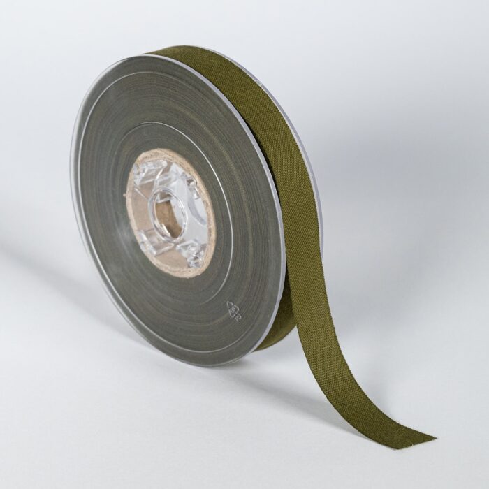COTTON RIBBON SPARCE CANVAS 15ΜΜ GREEN OL - Image 1