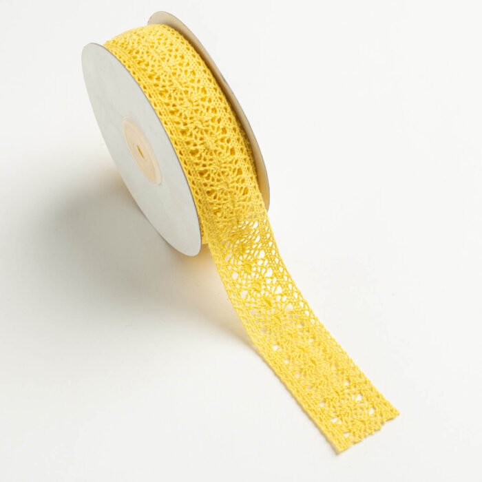 LACE RIBBON 32MMX10MET YELLOW - Image 1