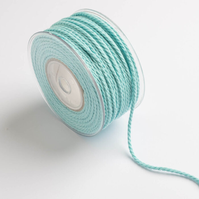 COTTON BRAID CORD  4MMX50MET AQUA - Image 1