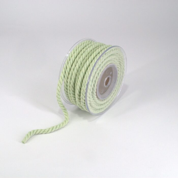 COTTON BRAID CORD 6MMX10MET GREEN PAST - Image 1