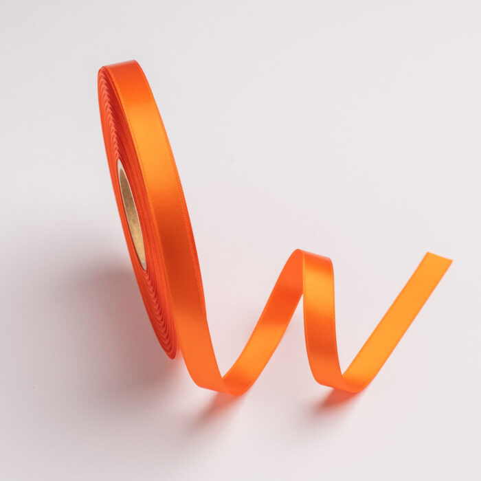 DOUBLE FACE SATIN RIBBON W.E.  12MMX50MET ORANGE - Image 1