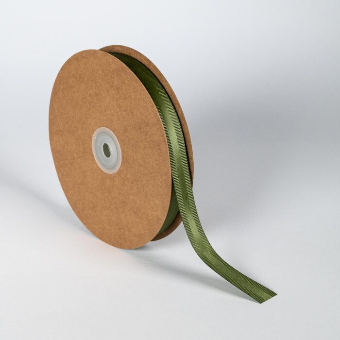 SATIN GROS RIBBON 15MMX50MET GREEN OL - Image 1