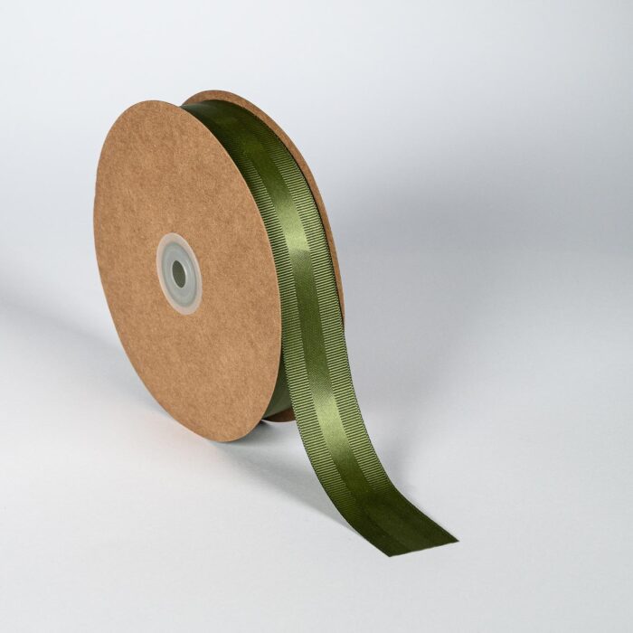 SATIN GROS RIBBON 25MMX50MET GREEN OL - Image 1