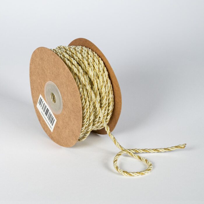 ΚΟΡΔΟΝΙ 3ΚΛΩΝΟ ΣΤΡΙΦΤΟ 3MMX20MET IVORY-GOLD MET - Image 1