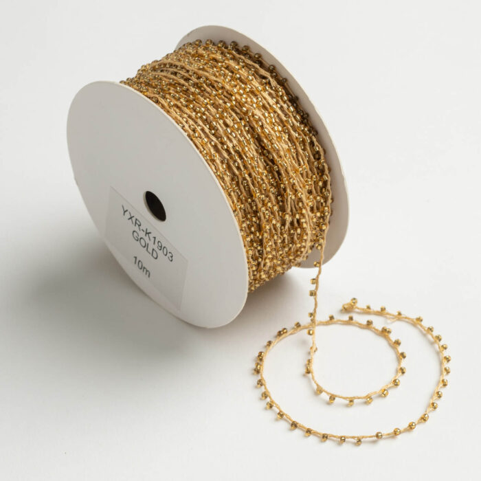 CORD WITH BEADS 2,5MMX10MET GOLD MET - Image 1